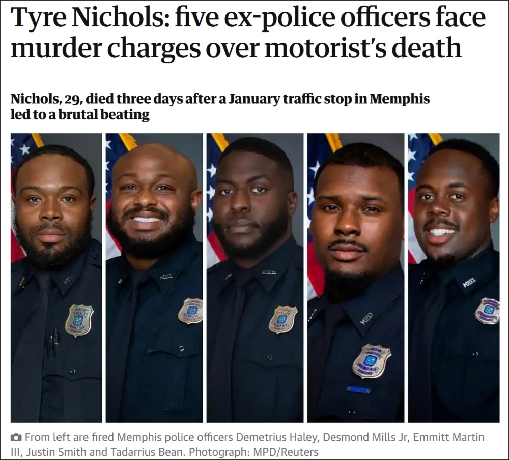 通知白宫!美国5名警察被控谋杀:殴打被执行死刑的人3分钟致死。